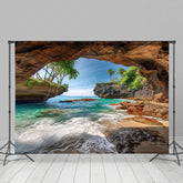 Lofaris Summer Island Cave Vibe Beach Photography Backdrop